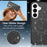 For Samsung Galaxy S26 Magnetic Case Glitter Design TPU PC PET Drop Proof Phone Cover - Transparent Black - 2