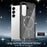 For Samsung Galaxy S26 Magnetic Case Glitter Design TPU PC PET Drop Proof Phone Cover - Transparent Black - 4