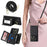 For Samsung Galaxy S25 Ultra Case with Lanyard / Mirror / Card Holder Grids Pattern RFID Blocking Phone Cover - Black - 4