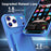 For iPhone 17 Pro Case with Card Holder  /  Mirror  /  Kickstand TPU + PC Phone Back Cover - Navy Blue - 3