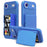 For iPhone Air Case with Card Holder  /  Mirror  /  Kickstand TPU + PC Phone Back Cover - Navy Blue - 1