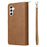 For Samsung Galaxy S26 Case Zipper Pocket 9 Card Slots PU Leather Phone Cover with Hand Strap - Brown - 7