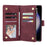 For Samsung Galaxy S26+ Case Zipper Wallet Multiple Card Slots Leather Phone Cover with Wrist Strap - Wine Red - 2