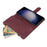 For Samsung Galaxy S26+ Case Zipper Wallet Multiple Card Slots Leather Phone Cover with Wrist Strap - Wine Red - 5