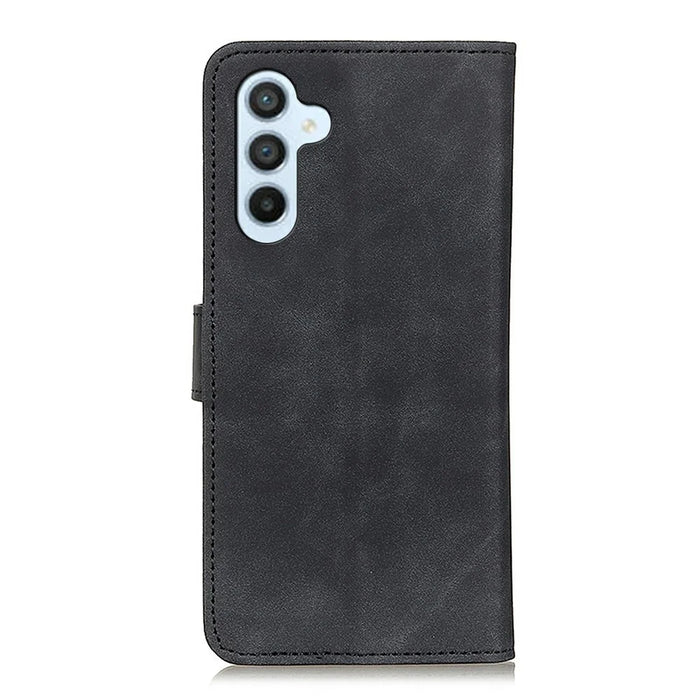 KHAZNEH For Samsung Galaxy A37 5G Case PU Leather Retro Texture Phone Cover - Black - 5