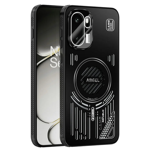 ABEEL For OnePlus 15R 5G / Ace 6T 5G / Ace 6 5G Magnetic Case Aluminium Alloy + PC + TPU Hollow Heat Dissipation Phone Cover - Black - 1