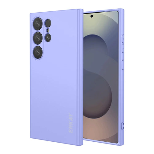 ENKAY HAT PRINCE For Samsung Galaxy S26 Ultra Silicone Case   Straight Edge Cell Phone Back Cover - Purple - 1