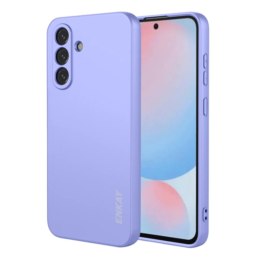 ENKAY HAT PRINCE For Samsung Galaxy A57 5G Silicone Case   Straight Edge Cell Phone Back Cover - Purple - 1