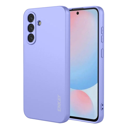 ENKAY HAT PRINCE For Samsung Galaxy A57 5G Silicone Case   Straight Edge Cell Phone Back Cover - Purple - 1