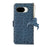For Google Pixel 10a Case RFID Blocking Genuine Cow Leather Phone Case Ostrich Texture - Blue - 7