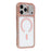 JAUCASE For iPhone 17 Pro Magnetic Case Shockproof TPU PC Phone Cover Compatible with MagSafe - Transparent Pink - 1