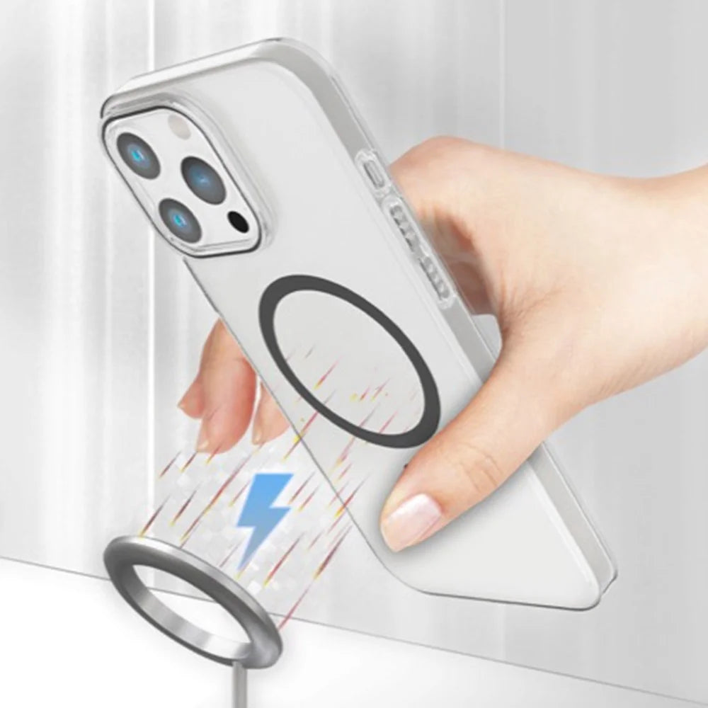 For iPhone 16 Pro Max Clear Magnetic Case Hard PC Phone Protective Back Cover Compatible with MagSafe - Blue - 5