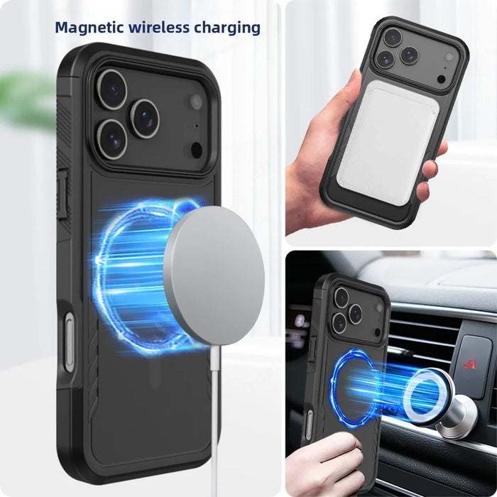For iPhone 18 Pro Max / 17 Pro Max Magnetic Case PC + TPU Shockproof Matte Phone Cover - 2