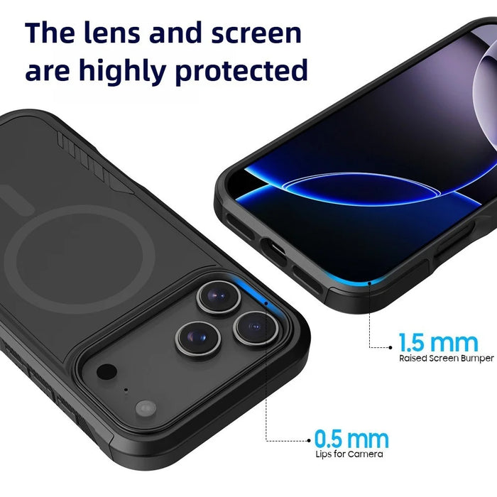 For iPhone 18 Pro Max / 17 Pro Max Magnetic Case PC + TPU Shockproof Matte Phone Cover - 6