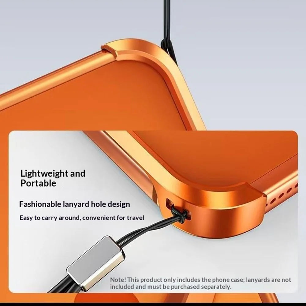 For iPhone 17 Pro Bumper Case No Frame Aluminium Alloy X-Shape Phone Cover - Orange - 5