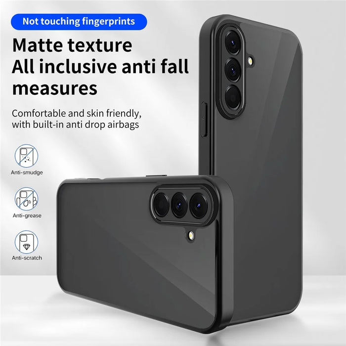 For Samsung Galaxy S26 Case Skin Touch Matte PC + TPU Anti-Drop Phone Cover - Transparent Black - 6