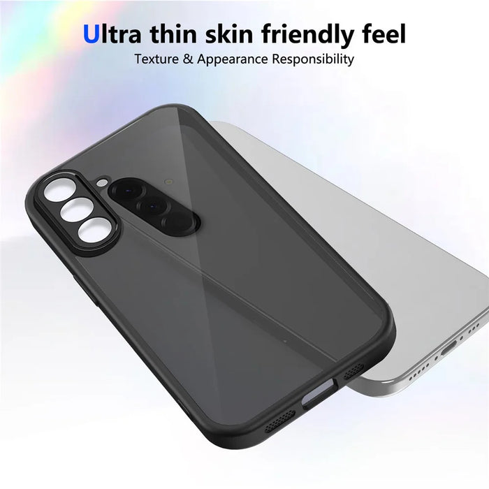 For Samsung Galaxy S26+ Case Skin Touch Matte PC + TPU Anti-Drop Phone Cover - Transparent Black - 3