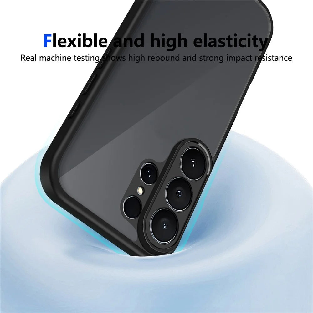 For Samsung Galaxy S26 Ultra Case Skin Touch Matte PC + TPU Anti-Drop Phone Cover - Transparent Black - 5