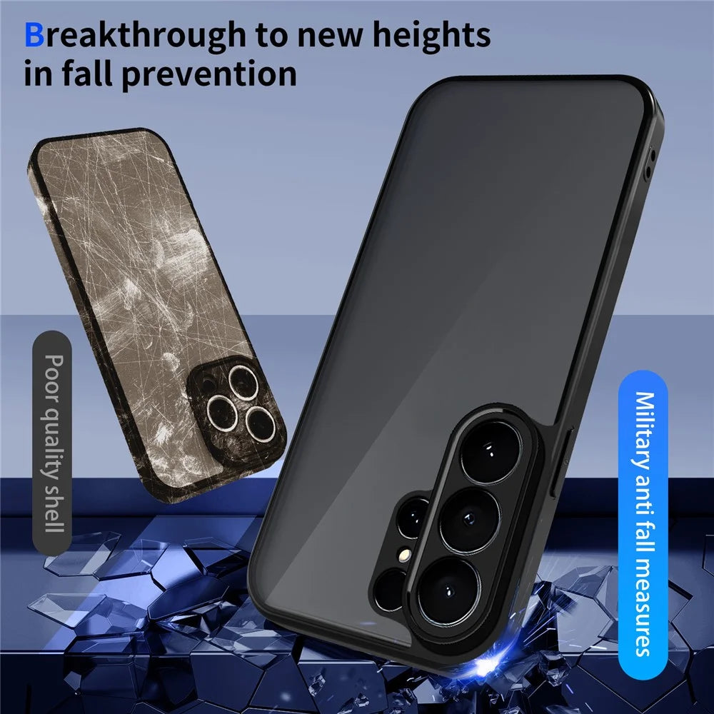 For Samsung Galaxy S26 Ultra Case Skin Touch Matte PC + TPU Anti-Drop Phone Cover - Transparent Black - 7