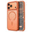For iPhone 17 Pro Magnetic Phone Cover Skin Touch TPU + PC Shockproof Back Case Compatible with MagSafe  - Orange - 1