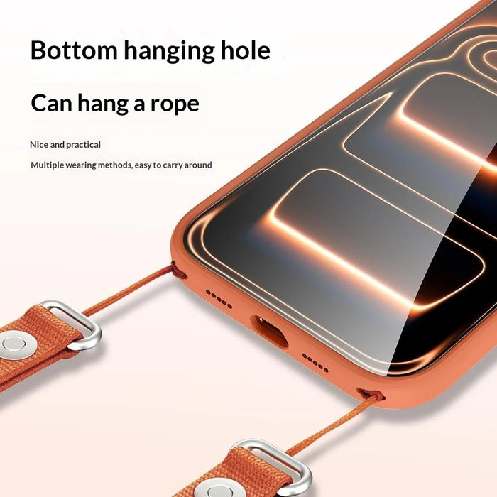 For iPhone 17 Pro Magnetic Phone Cover Skin Touch TPU + PC Shockproof Back Case Compatible with MagSafe  - Orange - 7