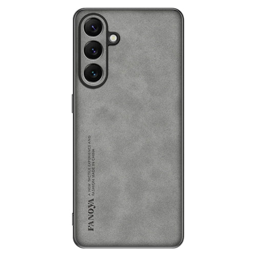 For Samsung Galaxy A37 5G Case Suede Leather Texture TPU + PU Phone Back Cover - Grey - 1