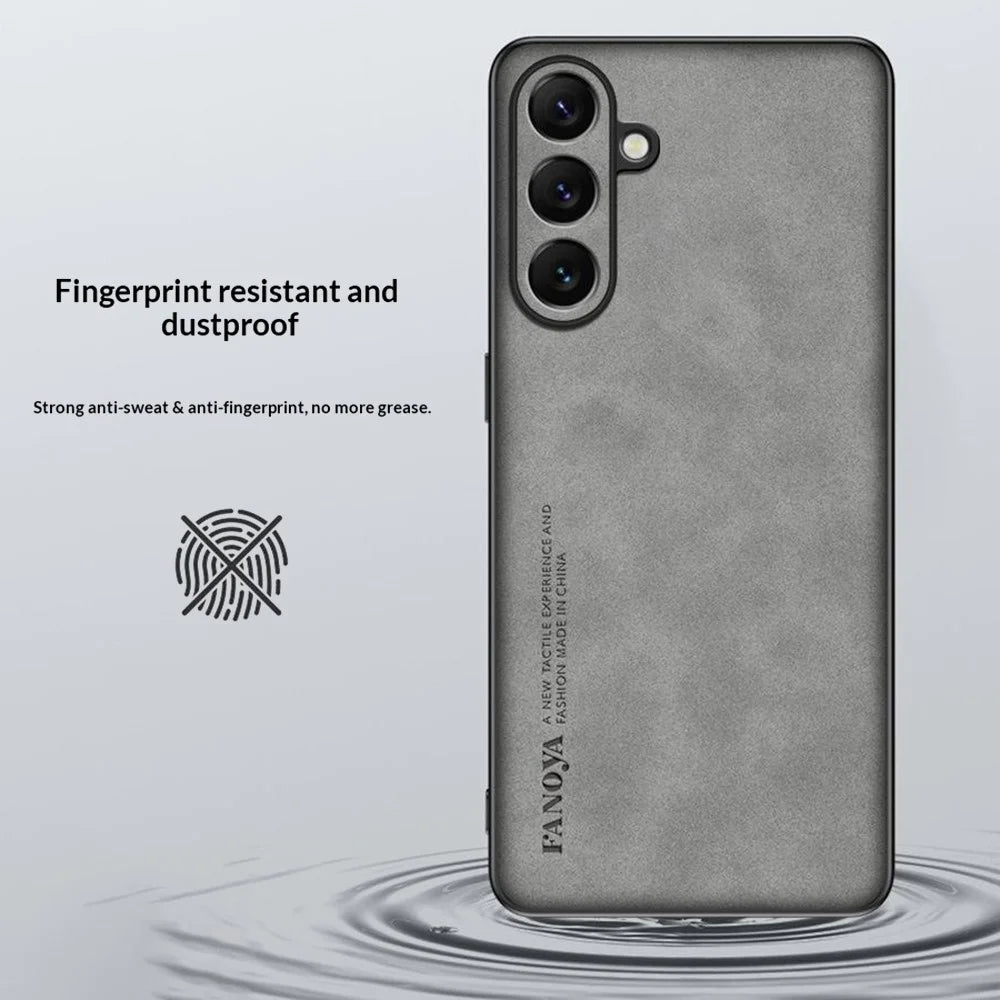 For Samsung Galaxy A57 5G Case Suede Leather Texture TPU + PU Phone Back Cover - Grey - 2