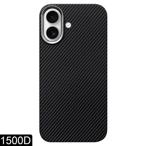 For iPhone 17 Magnetic Case 1500D Coarse Texture Aramid Fiber Phone Cover with Metal Lens Frame Compatible with MagSafe - 1