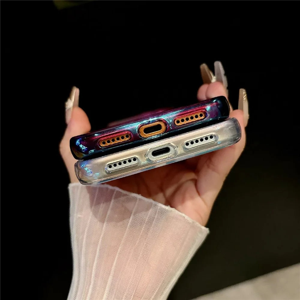 For iPhone 17 Pro Magnetic Phone Cover Gradient Design TPU PC Shockproof Back Case Compatible with MagSafe  - Transparent Black - 7