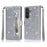 For Samsung Galaxy A37 5G Stand Case Glitter Phone Leather Cover Zipper Pocket - Silver - 1