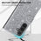 For Samsung Galaxy A37 5G Stand Case Glitter Phone Leather Cover Zipper Pocket - Silver - 6