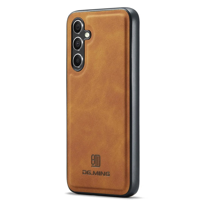 DG.MING For Samsung Galaxy S26 Case PU Leather Covered PC + TPU Hybrid Phone Shell - Brown - 1