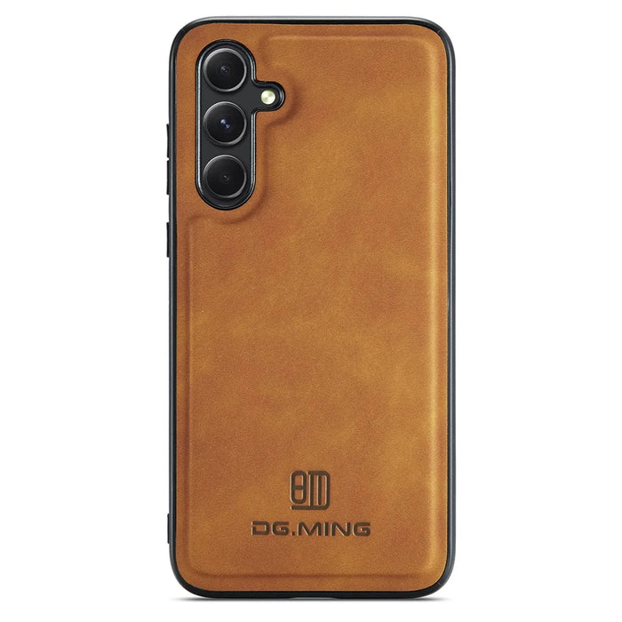 DG.MING For Samsung Galaxy S26 Case PU Leather Covered PC + TPU Hybrid Phone Shell - Brown - 3