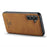 DG.MING For Samsung Galaxy S26 Case PU Leather Covered PC + TPU Hybrid Phone Shell - Brown - 5