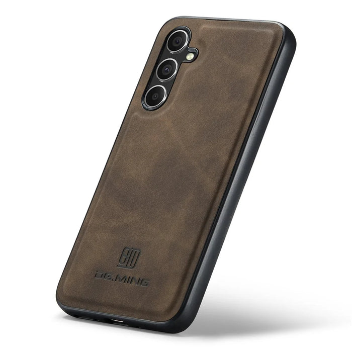 DG.MING For Samsung Galaxy S26+ Case PU Leather Covered PC + TPU Hybrid Phone Shell - Coffee - 4
