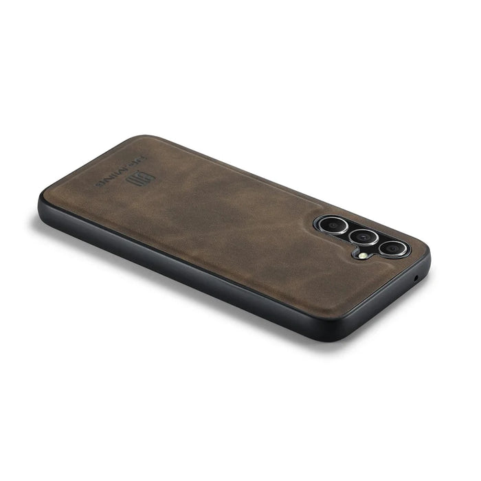 DG.MING For Samsung Galaxy S26+ Case PU Leather Covered PC + TPU Hybrid Phone Shell - Coffee - 6