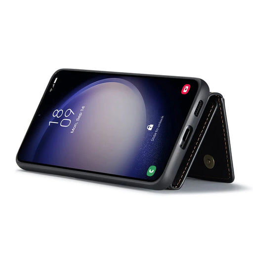 DG.MING M2 Series for Samsung Galaxy S26+ PU Leather Tri-Fold Multiple Card Slots Holder Pocket Purse - Black - 2