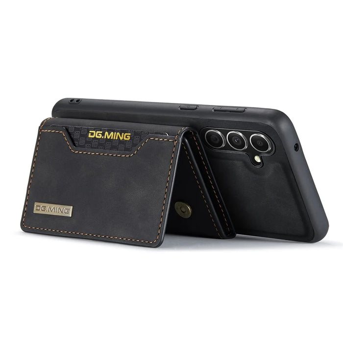 DG.MING M2 Series for Samsung Galaxy S26+ PU Leather Tri-Fold Multiple Card Slots Holder Pocket Purse - Black - 3