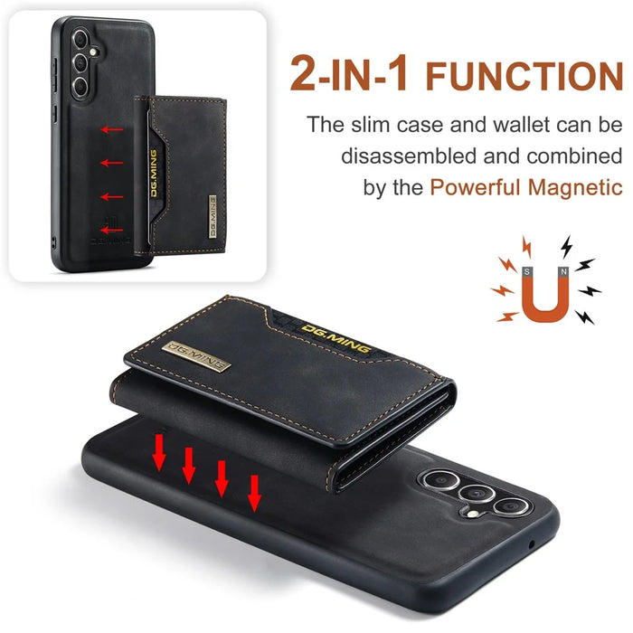 DG.MING M2 Series for Samsung Galaxy S26+ PU Leather Tri-Fold Multiple Card Slots Holder Pocket Purse - Black - 5