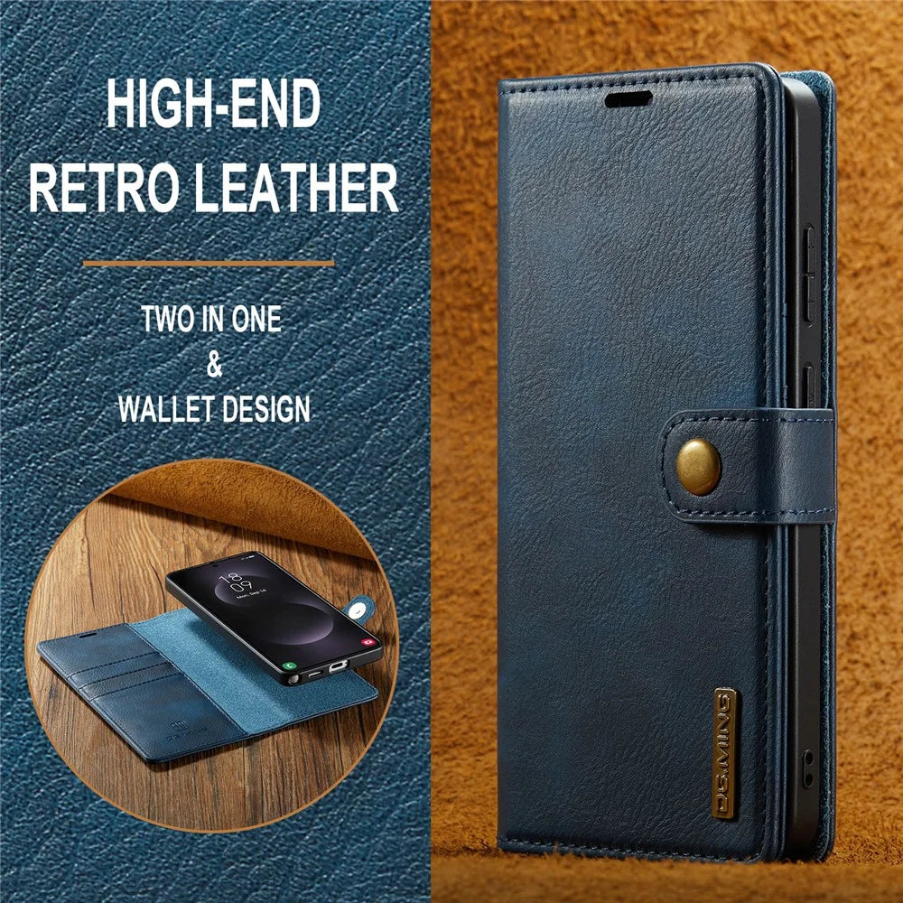 DG.MING for Samsung Galaxy S26 Ultra Case Detachable Wallet Stand Split Leather Phone Cover - Blue - 5