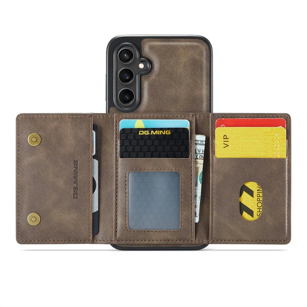 DG.MING M5 Series For Samsung Galaxy S26 Case Detachable Magnetic Leather Phone Cover with Card Slots - Coffee - 2