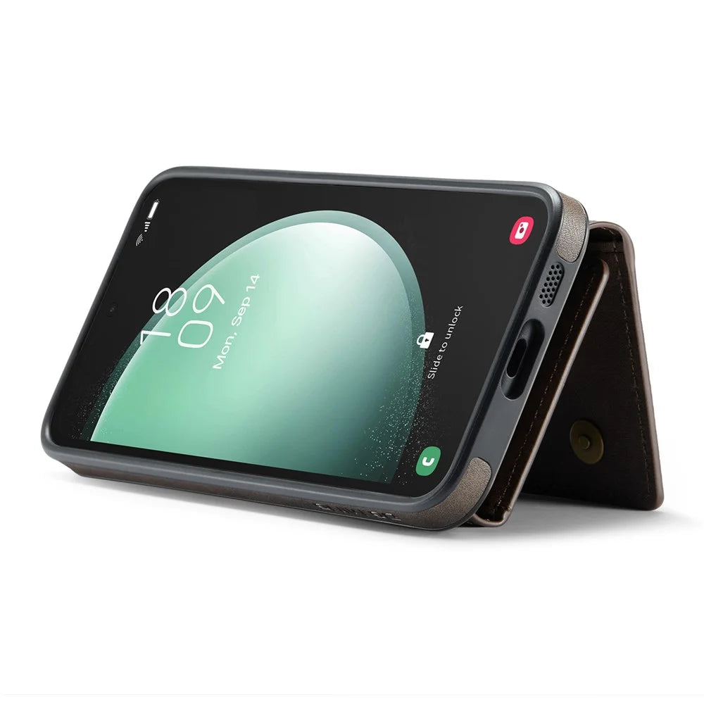 DG.MING M5 Series For Samsung Galaxy S26 Case Detachable Magnetic Leather Phone Cover with Card Slots - Coffee - 4
