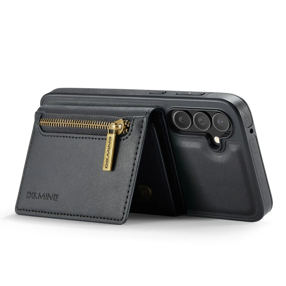 DG.MING M5 Series For Samsung Galaxy S26+ Case Detachable Magnetic Leather Phone Cover with Card Slots - Black - 3