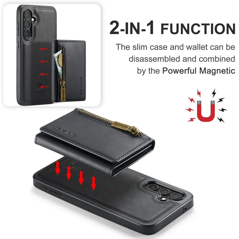 DG.MING M5 Series For Samsung Galaxy S26+ Case Detachable Magnetic Leather Phone Cover with Card Slots - Black - 7