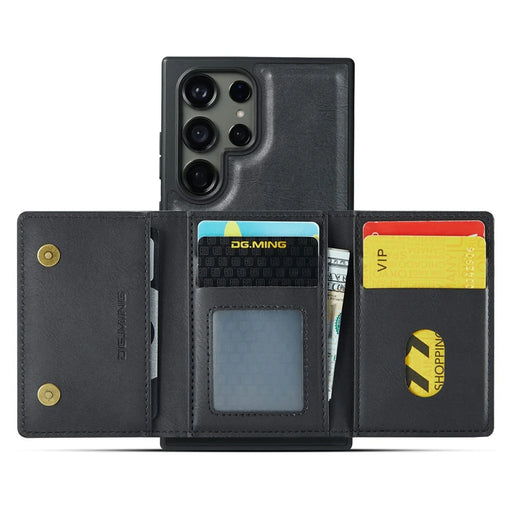 DG.MING M5 Series For Samsung Galaxy S26 Ultra Case Detachable Magnetic Leather Phone Cover with Card Slots - Black - 2