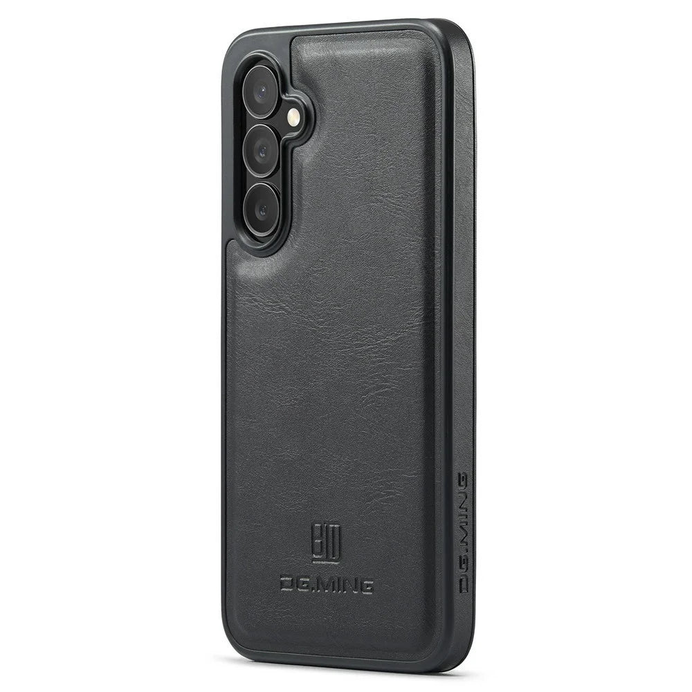 DG.MING For Samsung Galaxy S26+ Case Anti-Drop Leather Coated PC + TPU Phone Back Cover - Black - 1