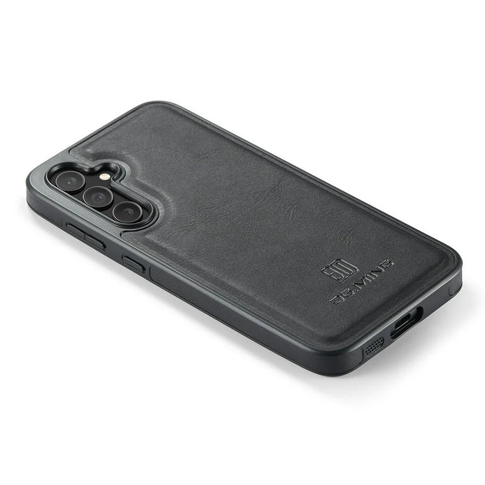 DG.MING For Samsung Galaxy S26+ Case Anti-Drop Leather Coated PC + TPU Phone Back Cover - Black - 6