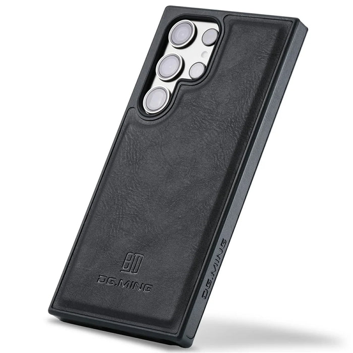 DG.MING For Samsung Galaxy S26 Ultra Case Anti-Drop Leather Coated PC + TPU Phone Back Cover - Black - 4