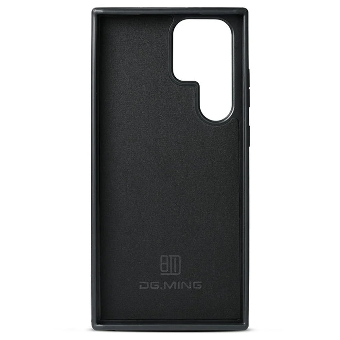 DG.MING For Samsung Galaxy S26 Ultra Case Anti-Drop Leather Coated PC + TPU Phone Back Cover - Black - 6