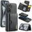 DG.MING M6 Series for Samsung Galaxy S26 Case RFID Blocking Wallet Multi-Layer Card Holder Coin Purse Bag - Black - 1